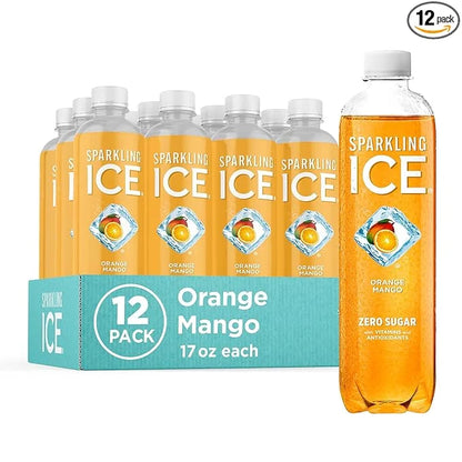 Sparkling Ice, Orange Mango Sparkling Water, Zero Sugar Flavored Water, with Vitamins and Antioxidants, Low Calorie Bevera...