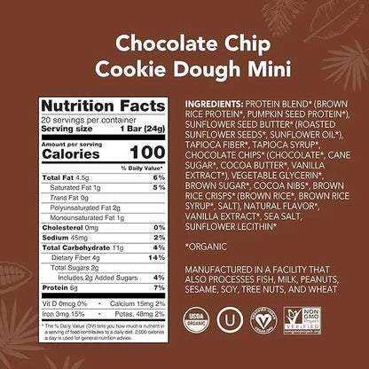 ALOHA Organic Plant Based Protein Bar MINIS |Chocolate Chip Cookie Dough| 20 Count, 24g Bars | Vegan, Low Sugar, Gluten Fr...