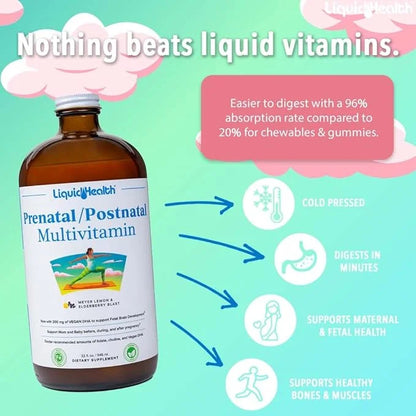 LIQUIDHEALTH Prenatal/Postnatal Multiple Liquid Women's Multivitamin (2 Pack)