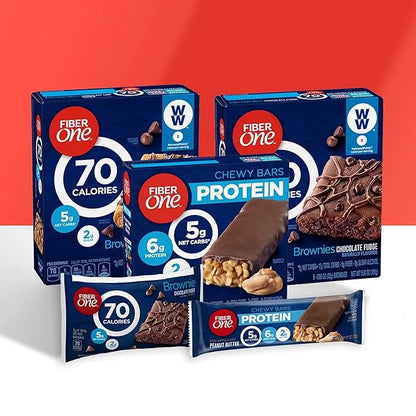 Fiber One Chewy Protein Bars, Caramel Nut, Protein Snacks, 1.17 oz, 5 ct - Product Image