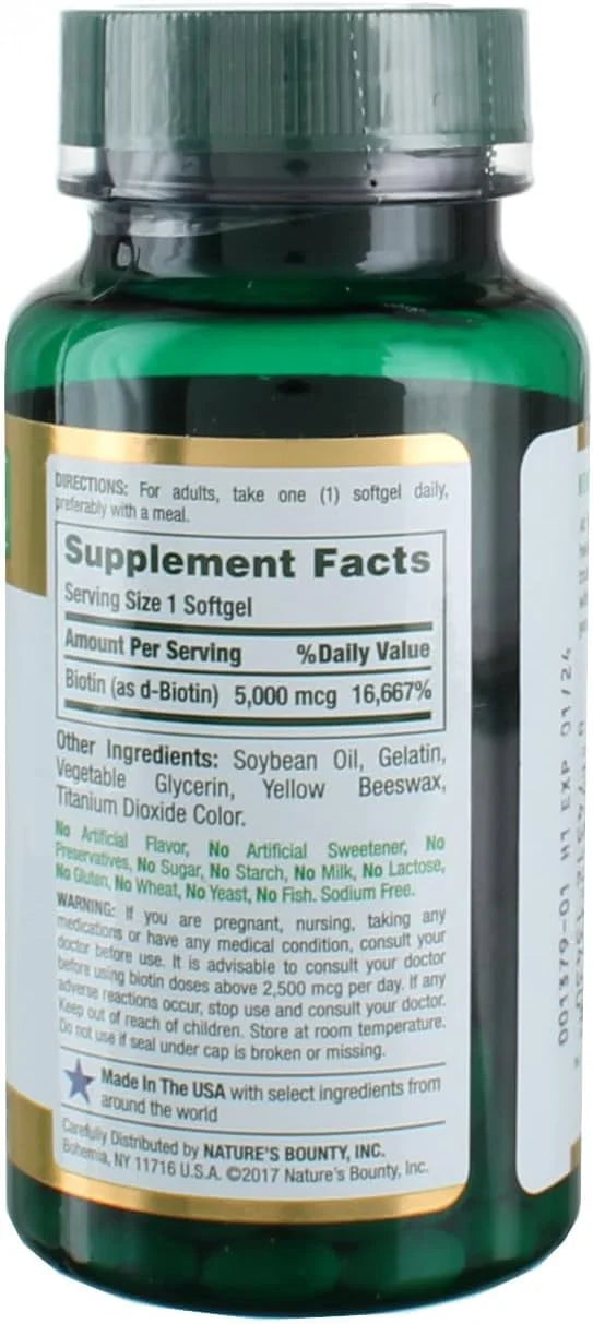 Nature's Bounty Biotin 5000 mcg Liquid 72 ea 3)