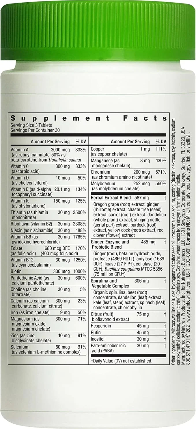 Rainbow Light Multivitamin for Teens, Vitamin 90 Tablets