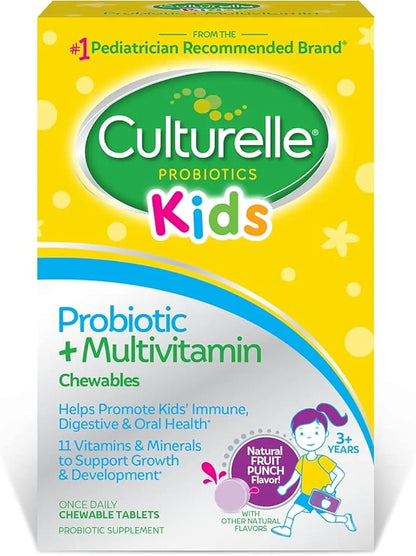 Culturelle Kids Probiotic + Complete Multivitamin Chewable For Kids, Ages 3+, 30 Count, Digestive Health, Oral Health & Im...