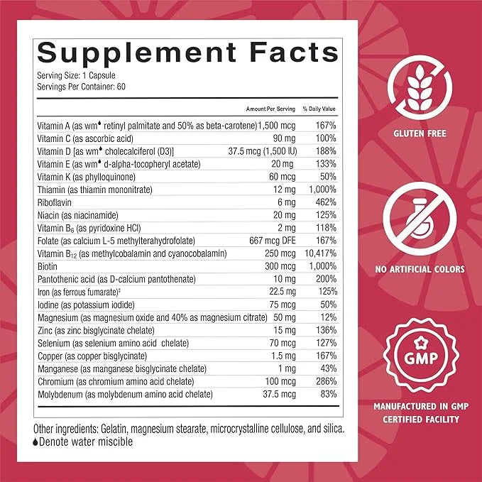 Celebrate Vitamins Multi-Complete, 45mg Iron – (60 Capsules)
