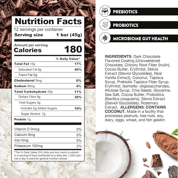 Truth Bar Prebiotic & Probiotic Keto Snack Vegan Bars with Omega-3's - Synbiotic High Fiber Snacks - Low Sugar, Kosher, Gl...