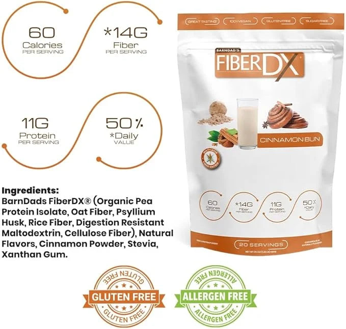 BarnDad's Fiber-DX Fiber Supplement, Cinnamon Bun, 600g