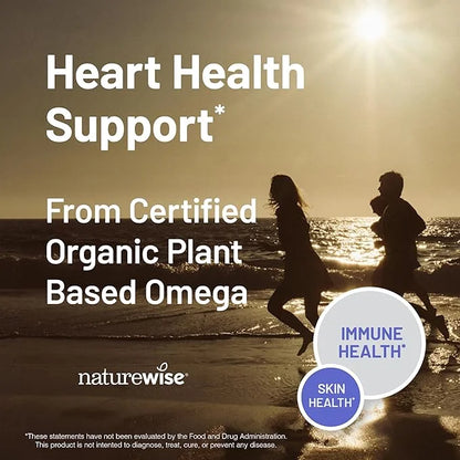 NatureWise Flaxseed Oil 1200 mg, Fish Free Omega 3 6 9 with 720mg ALA, Dietary Supplement for Heart Health Support - Organ...
