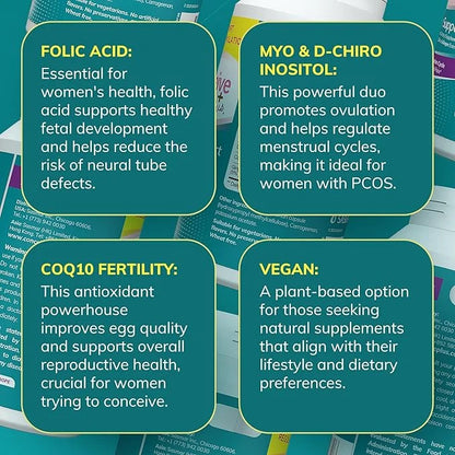 CONCEIVE PLUS Ovulation Support Supplement Coq10, Folic 120 Inositol