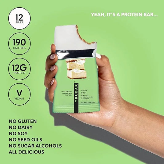TRUBAR Vegan Protein Bar, Whipped for Key Lime, Gluten Free, Plant Based, High Fiber, Dairy Free, Low Fat, Non GMO, No Sug...