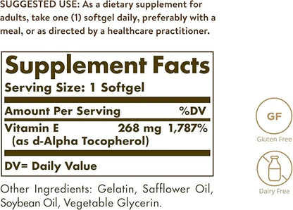 Solgar Vitamin E 268 mg (400 360 Alpha 360 Servings