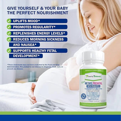 Power By Naturals Prenatal Probiotic Blend B12, Iron, 27+ Essential 60 Capsules