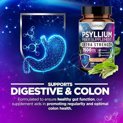 Psyllium Husk Capsules 1500mg 120 Capsules