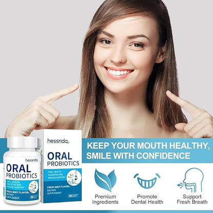 Oral Probiotics for Mouth Bad Breath Treatment for Adults, Chewable Oral Care Probiotic, Dental Probiotics for Gums and Te...