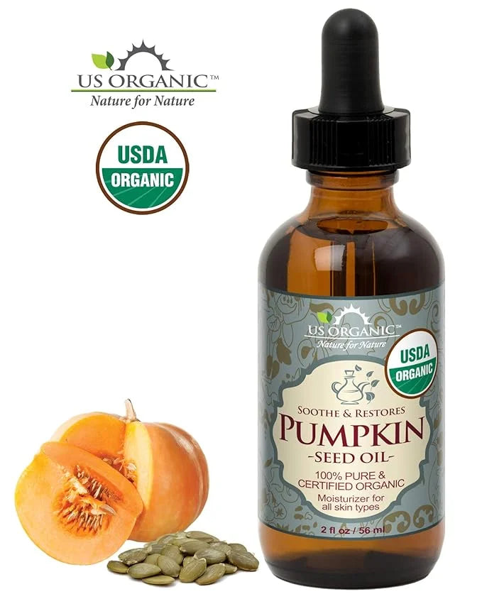 US Organic Pumpkin Seed Oil, USDA Certified Organic, Pure, Natural, Cold Pressed Virgin, Unrefined in Amber Glass Bottle w...