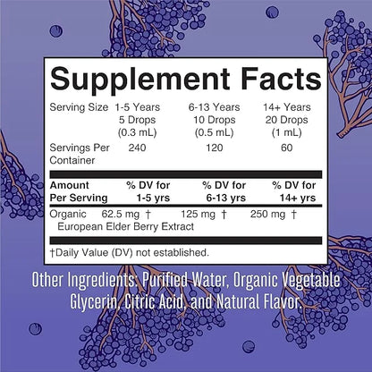 MaryRuth Organics Elderberry Syrup Extra Strength, USDA Organic Elderberry, Sugar Free Adults & Kids Immune Support Supple...