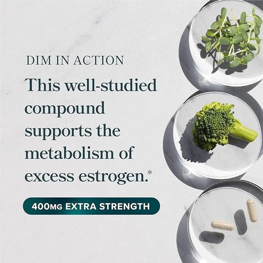 DIM Supplement 400MG Extra Strength | Hormone Balance for Men and Women | Menopause, Acne, Hot Flashes Relief, Prostate Su...