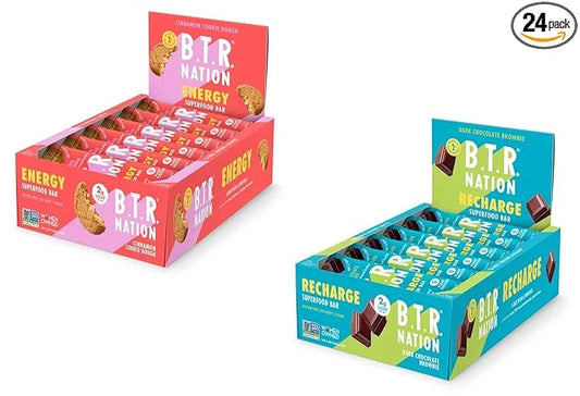 B.T.R. Superfood Keto Bars, Plant Based Vegan Protein, Low Carb, Calorie, GF, No Sugar Alcohols, Boosted with Superfoods |...