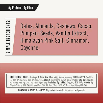 Thunderbird Bars Energy Snack, Gluten-Free with Protein, Healthy Real Food, Vegan Paleo Non-GMO, No Added Sugar, Mexican H...