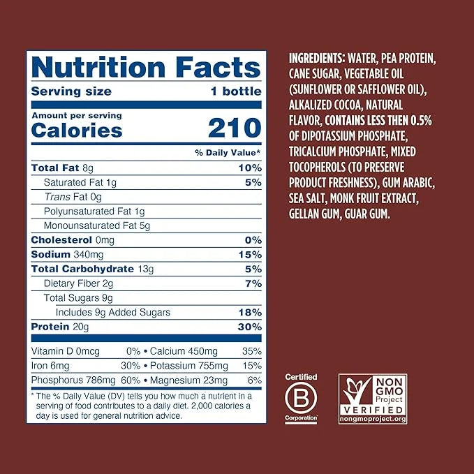 Ripple Vegan Protein Shake 20g Nutritious 12 Oz, 12 Pack
