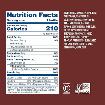 Ripple Vegan Protein Shake 20g Nutritious 12 Oz, 12 Pack