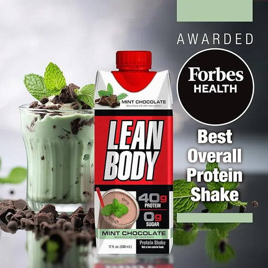 Labrada Lean Body Ready-to-Drink Mint Chocolate Protein Shake, 40g Protein, Whey Blend, 0 Sugar, Gluten Free, 22 Vitamins ...