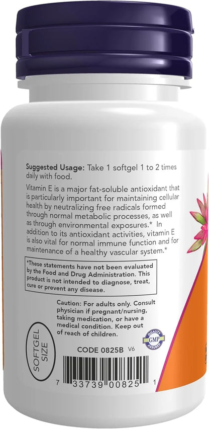 NOW Supplements, Vitamin E-200 IU, D-Alpha 100 Softgels