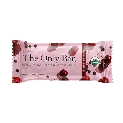 Truvani Plant Based Snack Bars | Cherry Chocolate Chip 1 Pack | 5g Protein | USDA Organic and Vegan | The Only Bar | Dairy...