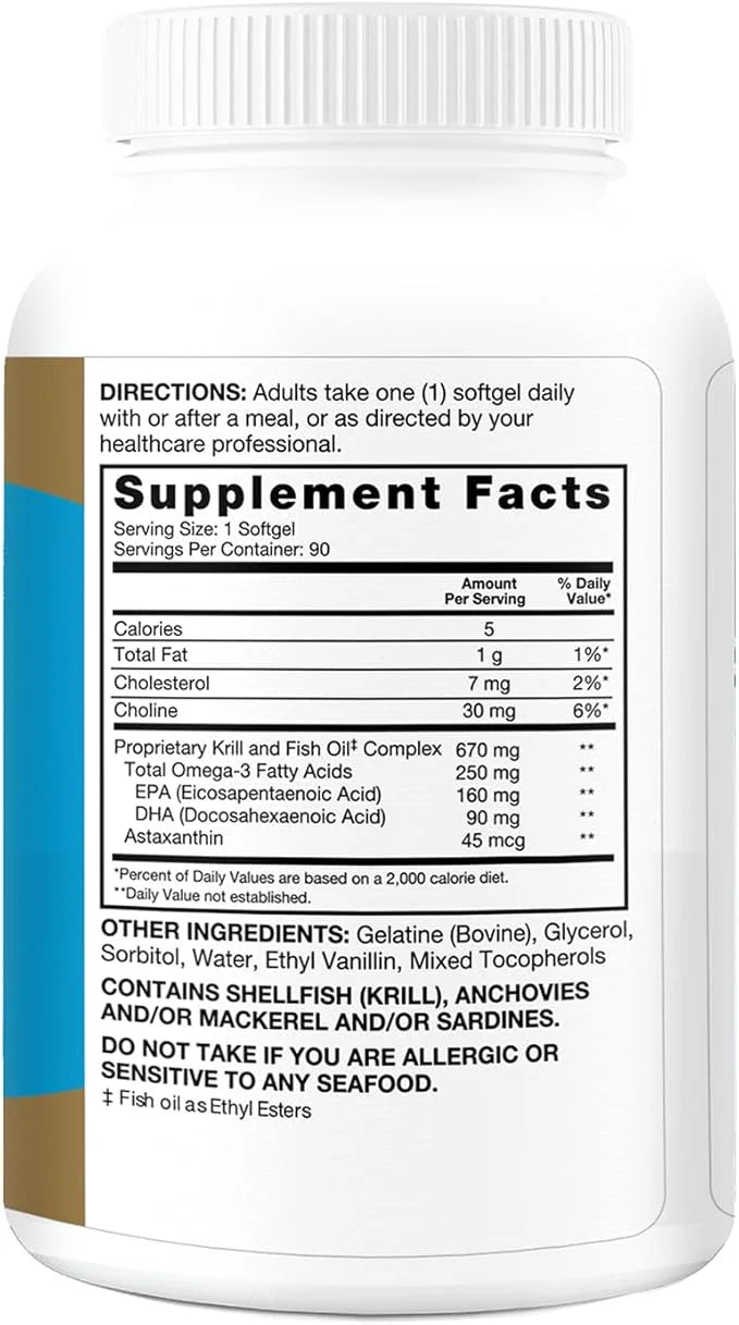 Qunol Advanced Omega 3 Krill and 10x Better 250mg EPA 90 Count 1)