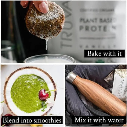 Truvani Vegan Pea Protein Powder | Vanilla | 20g Organic Plant Based Protein | 18 Servings | Keto | Gluten & Dairy Free | ...