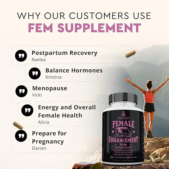 Ancestral Supplements Grass Fed FEM Liver Supplement for Women with Collagen, CoQ10, Vitamin B12, Joint Support Bone Marro...