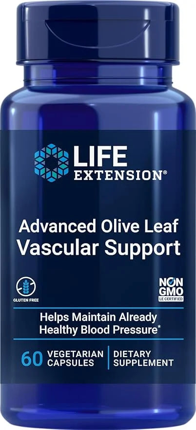 Life Extension Advanced Olive Leaf Vascular Support Promotes Cardiovascular & Circulatory Health – Gluten-Free, Non-GMO, V...