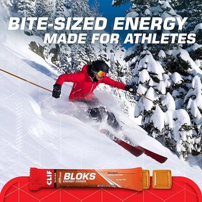 CLIF BLOKS - Orange Flavor with Caffeine - Energy Chews - Non-GMO - Plant Based - Fast Fuel for Cycling and Running - Quic...