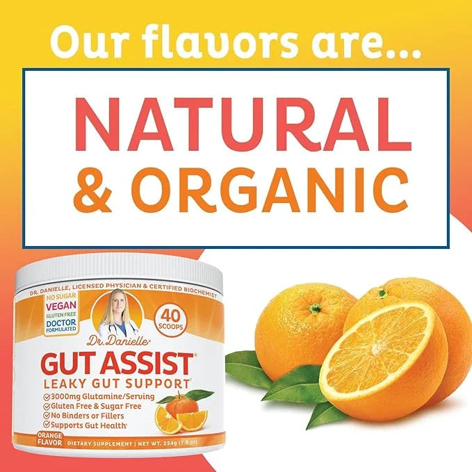Doctor Danielle Gut Assist - Leaky Gut Repair Supplement Powder - Glutamine, Arabinogalactan, Licorice Root - Supports IBS...