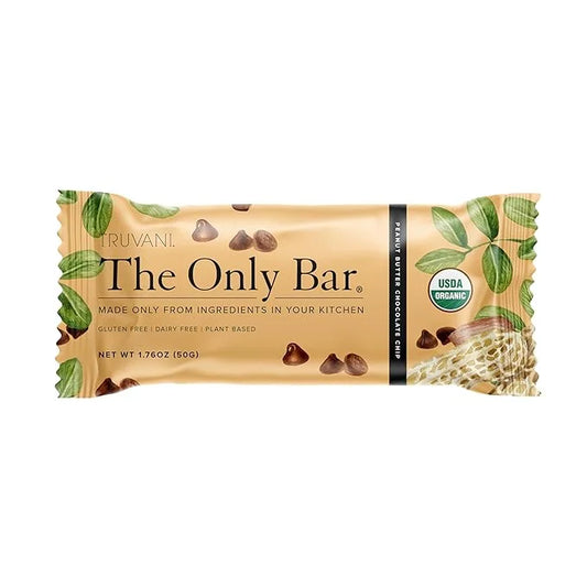 Truvani Plant Based Snack Bars | Peanut Butter Chocolate Chip 1 Pack | 8g Protein | USDA Organic and Vegan | The Only Bar ...