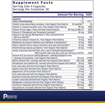 Premier Research Labs Multi-Vitamin: Immune, Brain 120 Plant-Sourced