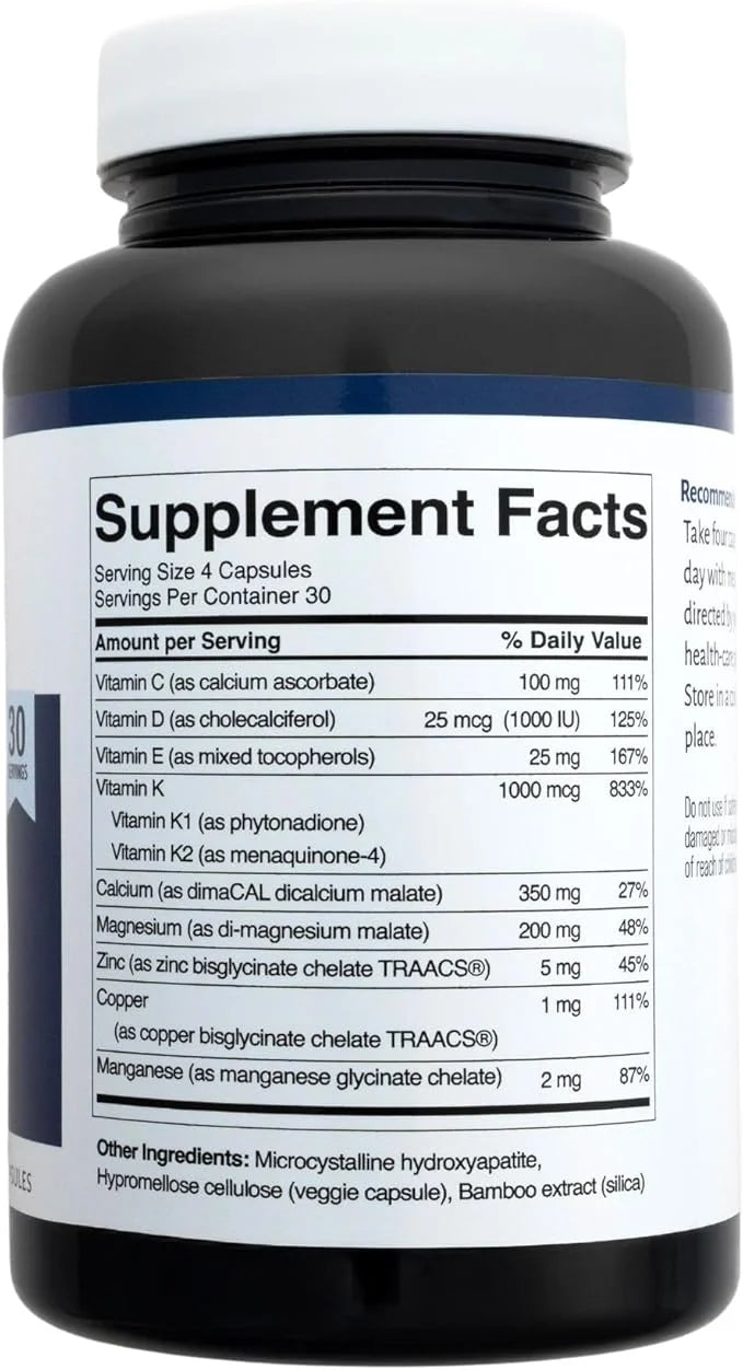 Tooth & Bone Formula - Bone Health Supplement with Calcium for Bone Strength & Tooth Enamel Support, D3 + K2, 120 Capsules...