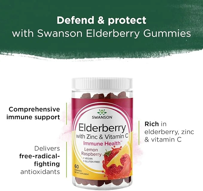 Swanson Elderberry Gummies with Zinc and 60 Gummies