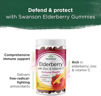 Swanson Elderberry Gummies with Zinc and 60 Gummies