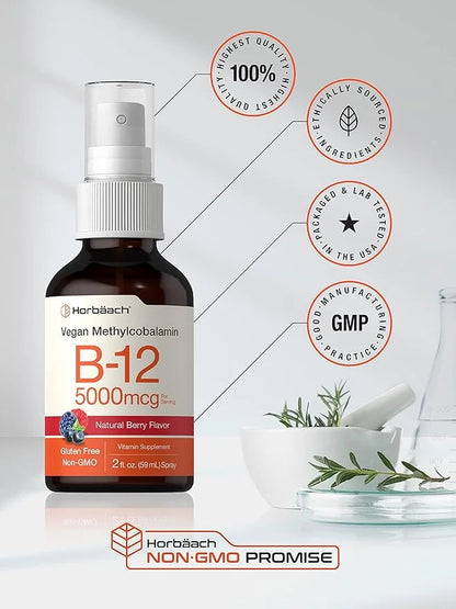 Horbäach Vitamin B-12 5000mcg Spray