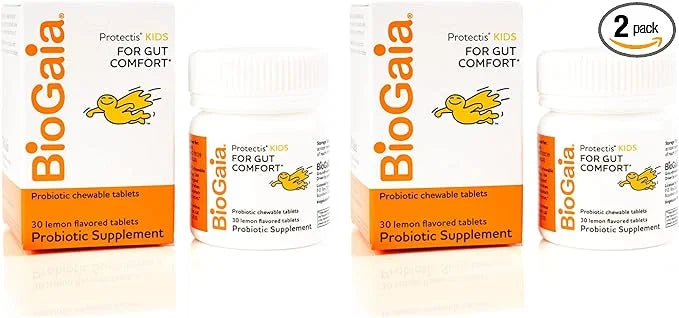 BioGaia Protectis Chewable Tablets for Toddlers, Kids, and Teens Occasional Stomach Pain, Constipation, Diarrhea, and Regu...