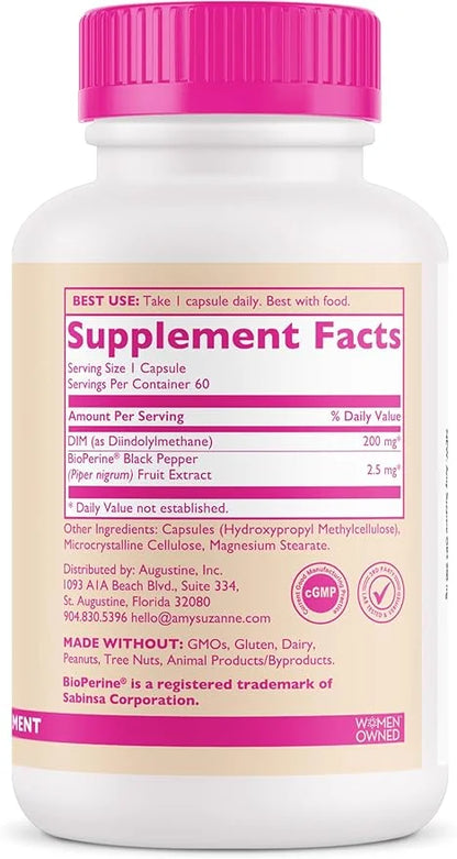 200 DIM Supplement for Women - Estrogen Metabolism and Hormone Harmony for Menopause, Perimenopause & PMS Support - DIM Pl...
