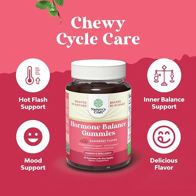 Hormone Balance for Women Gummies of All Ages - PMS Support Supplement for Women, Regulate Menstrual Cycle & Hormonal Bala...