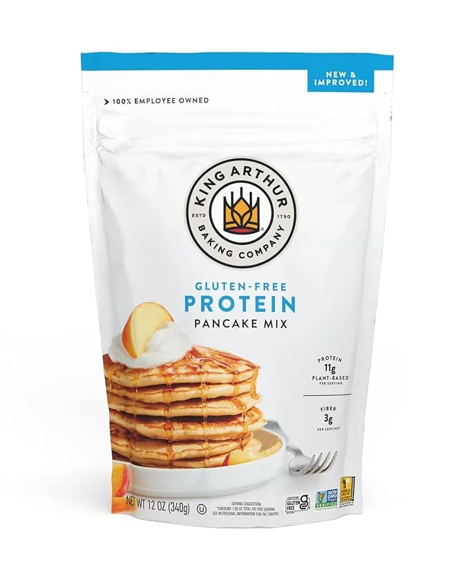 King Arthur Flour Gluten Free Protein Pancake Mix, Non-GMO Project Verified, No Sugar Added, Non-Dairy, 12 Oz - Product Image
