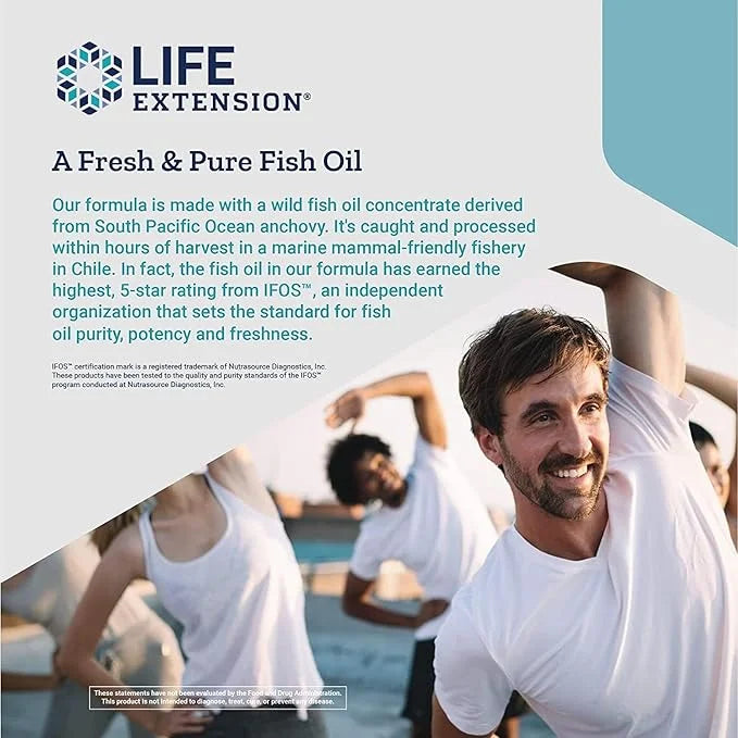 Life Extension Super Omega-3 EPA/DHA Fish 3 Supplement 240 Easy-to-swallow
