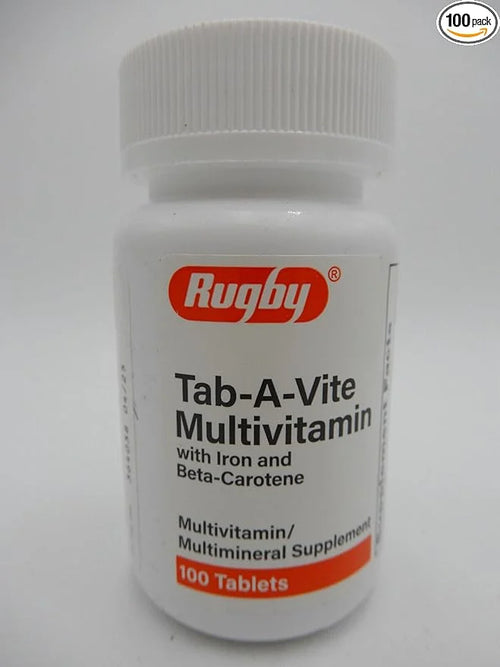 Rugby Tab-A-Vite Multivitamin with Iron and 100 Tablets