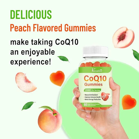 2 Pack CoQ10 Gummies 250mg, Plus Omega-3, Magnesium, B12 for 5X Better Q10 Supplement- 60Cts