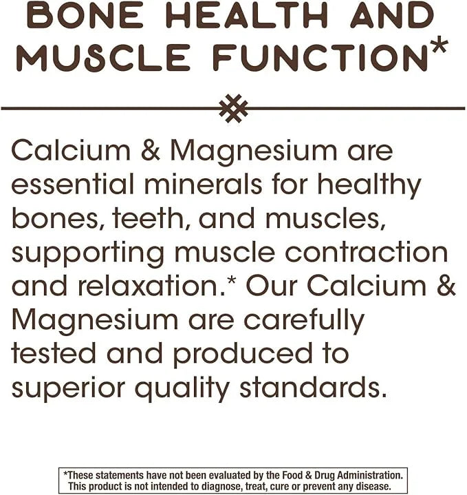 Nature's Way Calcium & Magnesium Mineral 750 mg 100 Capsules