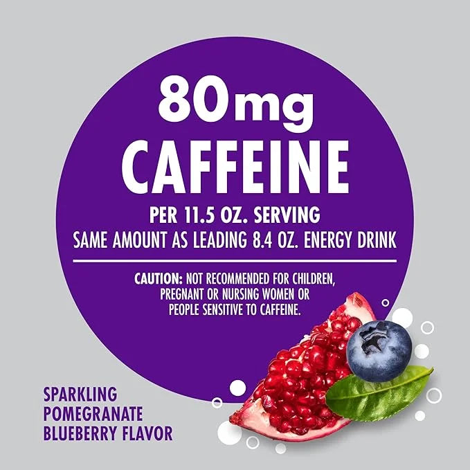 V8 +Energy Sparkling Pomegranate Blueberry Juice Energy Drink, 11.5 fl oz Can (24 Pack) - Product Image
