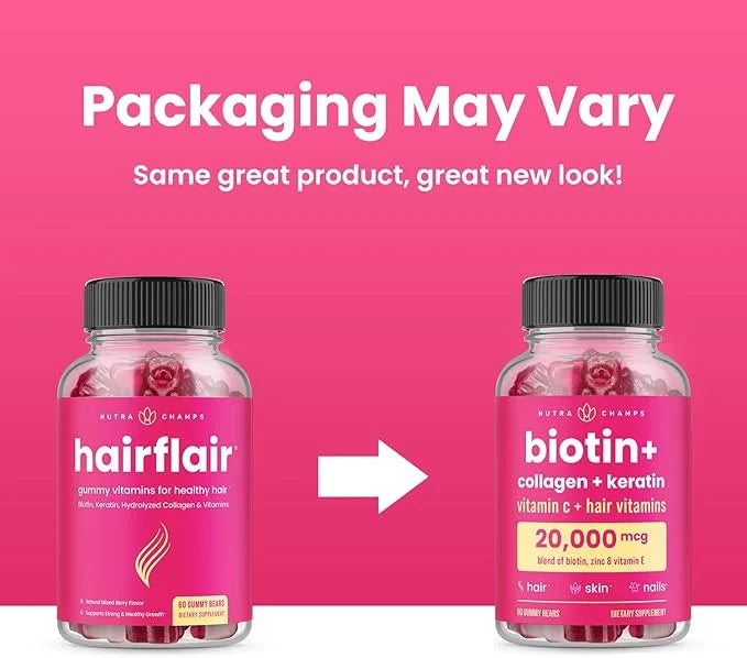 NutraChamps Hair Skin & Nails Gummies 5000mcg Biotin